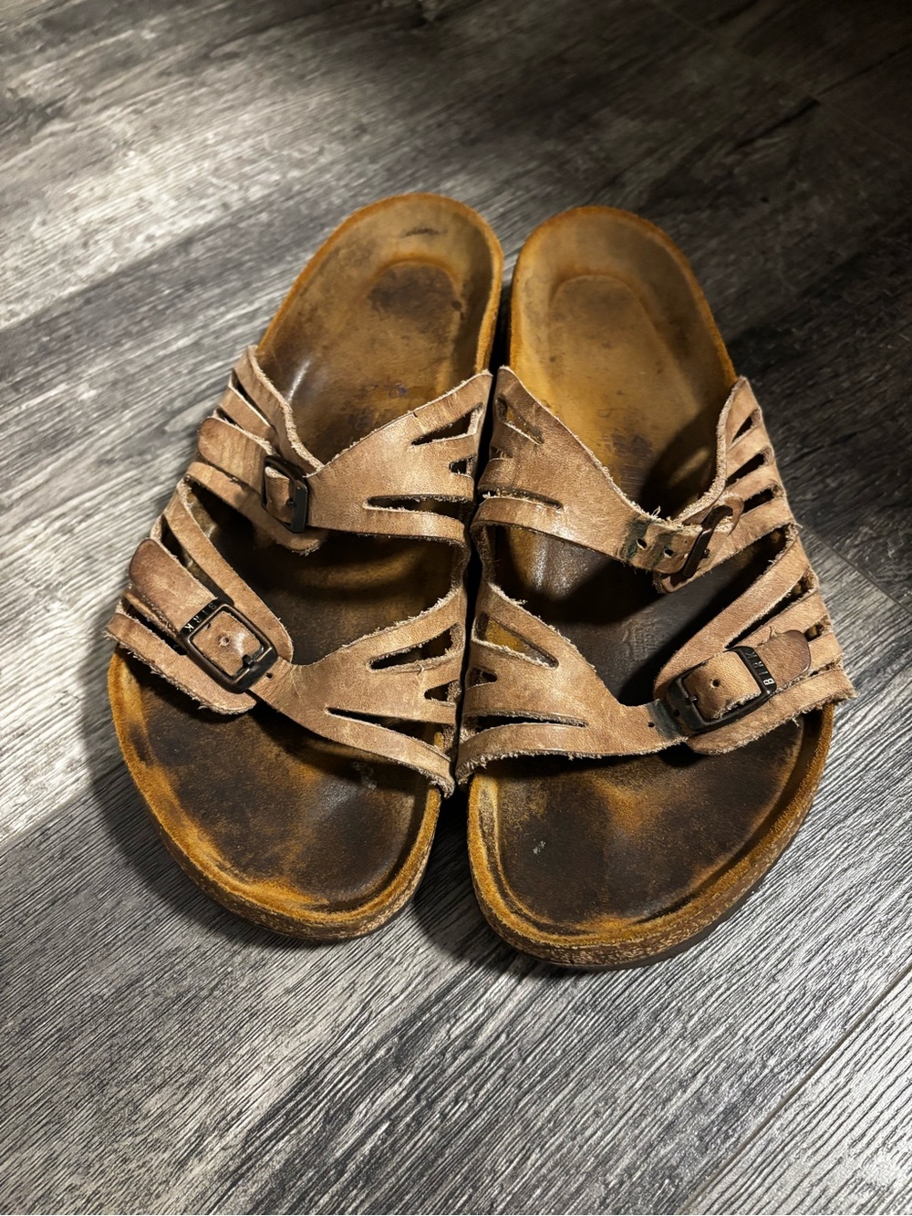 Birkenstock Granada Slide Sandals Womens Size 40 US 9-9.5 Soft FB Tan Leather